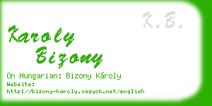 karoly bizony business card
